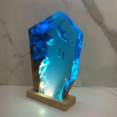 Whale Shark Resin Lamp – Ocean Night Light for Scuba Diving Lovers